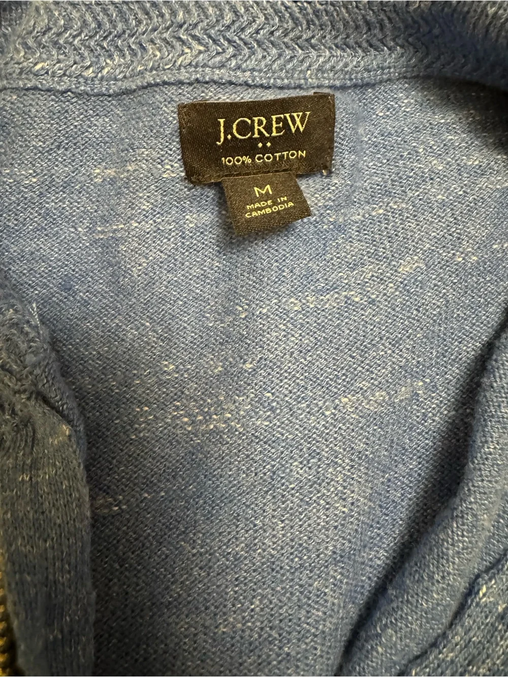 J. Crew Men's Blue Quarter Zip Sweater